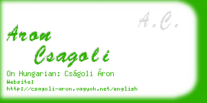 aron csagoli business card